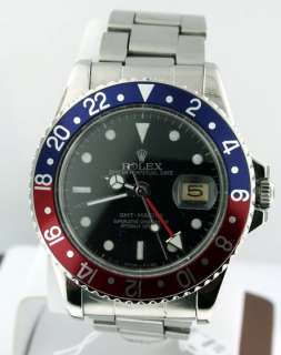 Rolex 1966 GMT Master 1675 Stainless Steel Blue Red Bezel 45 year old 