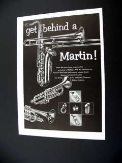 Martin Band Instruments sax trombone trumpet print Ad  