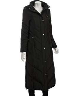 DKNY black quilted Chrissy hooded down maxi coat   