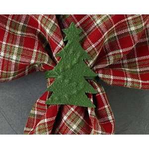  Christmas Tree Green Crackle Napkin Ring $2.25: Kitchen 