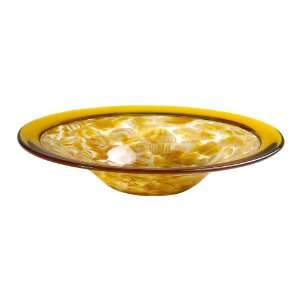  Large Catalan Amber Honey Glass Center Plate Bowl: Home 