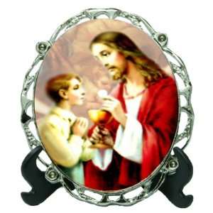    First Communion Frame with Stand for Boys. Made in Brazil. Jewelry