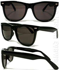 Large Wayfarer Sunglasses Dark Gray Smoke Lenses Retro KISS Black HPSD