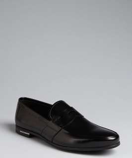 Tods black leather Quinn penny loafers
