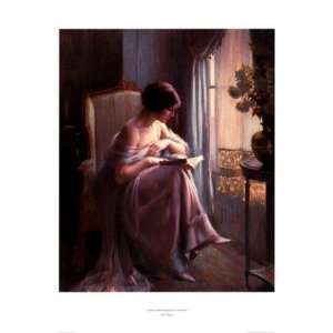 Young Woman Reading by a Window   Poster by Delphin Enjoiras (23 x 28)