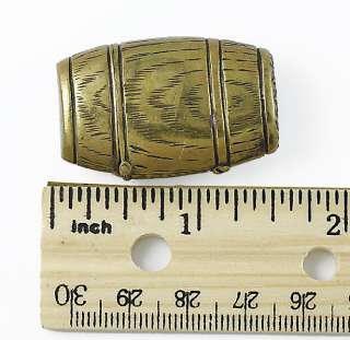 Antique Brass Barrel Match Safe/Vesta Case  