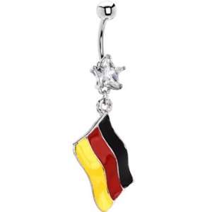Germany Flag Dangle Belly Ring