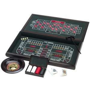  3 in 1 Wooden Casino Game (Large) by Excalibur Sports 