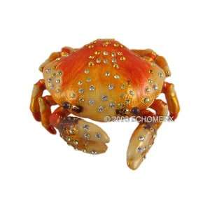  Crab Bejeweled Jewelry Trinket Box: Home & Kitchen