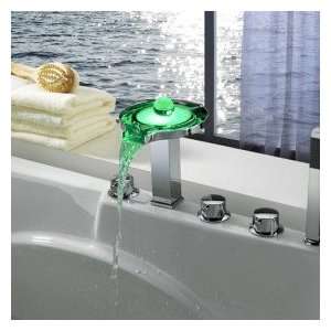  Color Changing LED Tub Faucet with Hand Shower: Home 