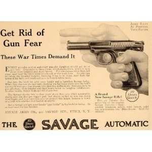  1914 Vintage Ad Savage Automatic Pistol Gun Utica NY 
