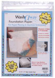   Foundation Paper, For Paper Piecing & Machine Embroidery, Collins
