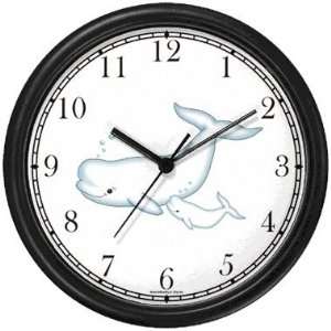  Beluga Whales   Mother and Baby   Whale   JP Wall Clock by 