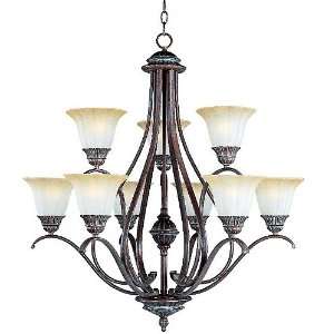 Classique Collection 9 Light 36 Greek Bronze Chandelier with Amber 