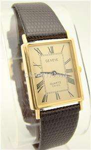 Geneve Swiss Quartz 14kt Yellow Gold Mens Wrist Watch  