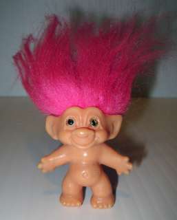 Vintage 2 1/2 Troll Doll / Figure   DAM __ Pink hair  