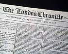 1778 Revolutionary War Era UK Newspaper AMERICANS DIE BY THE SWORD 