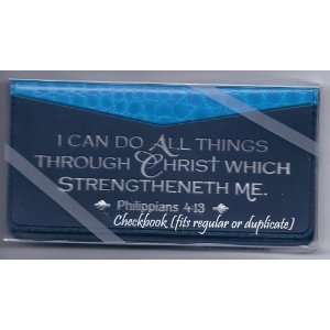 Christian Checkbook Cover I can do all things through Christ
