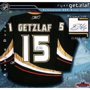  Ryan Getzlaf Autographed/Hand Signed Anaheim Ducks Black 