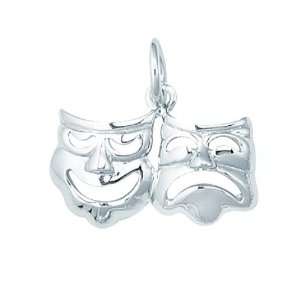  Sterling Silver Comedy Drama Masks Charm Arts, Crafts 