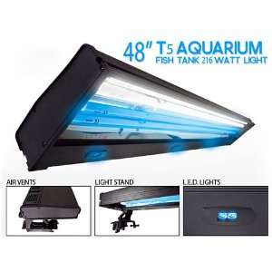   48 216w T5 Aquarium Light Fixture Reef Fish Tank Light: Pet Supplies