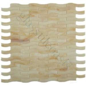  Sand Waves Cream/Beige Kitchen Glossy Glass Tile   18130 