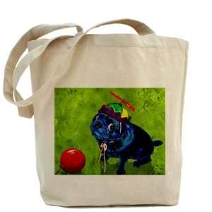  Pug Canvas Tote Bag: Home & Kitchen