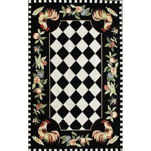  Rugs USA Rooster 3 6 x 5 6 black Area Rug: Home 