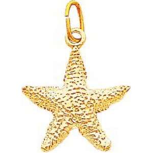  14K Yellow Gold 3D Starfish Charm Jewelry