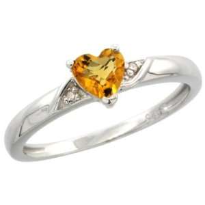   45 Carat (5mm) Citrine Stone, 7/32 in. (5.5mm) wide, size 9 Jewelry