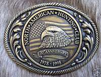 Vintage North American Hunting Club Eagle Belt Buckle  