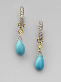 Jude Frances   Turquoise, Diamond & 18K Yellow Gold Earring Charms