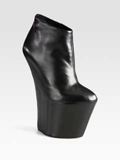 Giuseppe Zanotti   Leather Curved Wedge Platform Ankle Boots