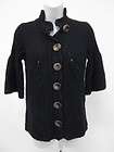 design history black wool knit button down cardigan m one