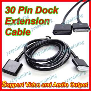 30 PIN Dock Extender Extension Audio Video Cable fr iPhone 4 4S 3G 3GS 