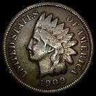 1909 indian head cent penny coin good fine returns not