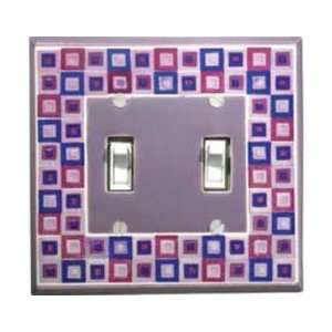  All Fired Up Purple Art Glass Ceramic Switch Plate / 2 