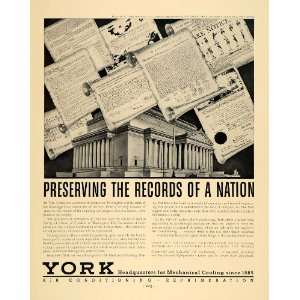  1936 Ad York Air Conditioning Refrigeration Records 