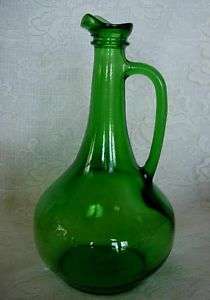 Vintage Large Green Glass 1976 Wine World Bottle Handle  