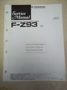 Pioneer Service Manual~F Z93 Tuner~Original~Repair  