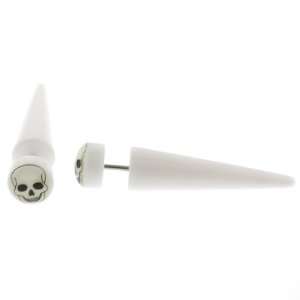 Glow in the Dark Skull Fake Taper   0G Fake Part   16G Ear Wire   Sold 