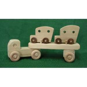  Handmade Wood Toy Mini Car Carrier with Cars: Toys & Games