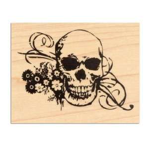   Rubber Stamp Skull With Flourish By The Each Arts, Crafts & Sewing