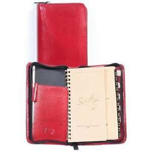  Scully Leather Zippered Pocket Agenda Red