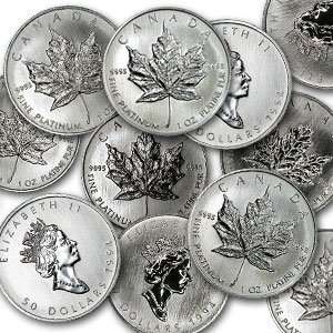  1 oz Platinum Canadian Maple Leaf   Random Year Health 