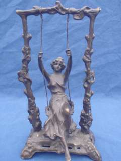   Louis Mathrin Moreau (1834   1917 ) Girl on a Swing  Bronze  