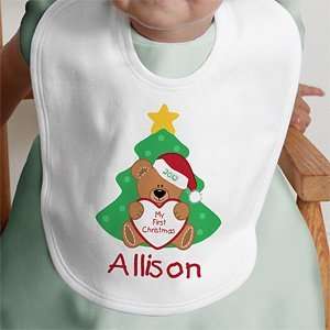  My First Christmas Personalized Baby Bib: Baby