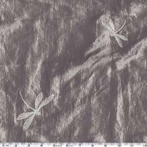 54 Wide Iridescent Lightweight Taffeta Dragonfly Silver/Grey Fabric 