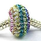 Rainbow Swarovski Crystal 925 Sterling Silver fit European Bead Charm 