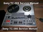 Sony TC 366 REELTO REEL SERVICE MANUAL 